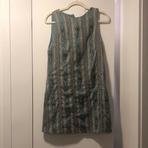 Blue Clyde Beaded tribal southwest embroidered shift dress